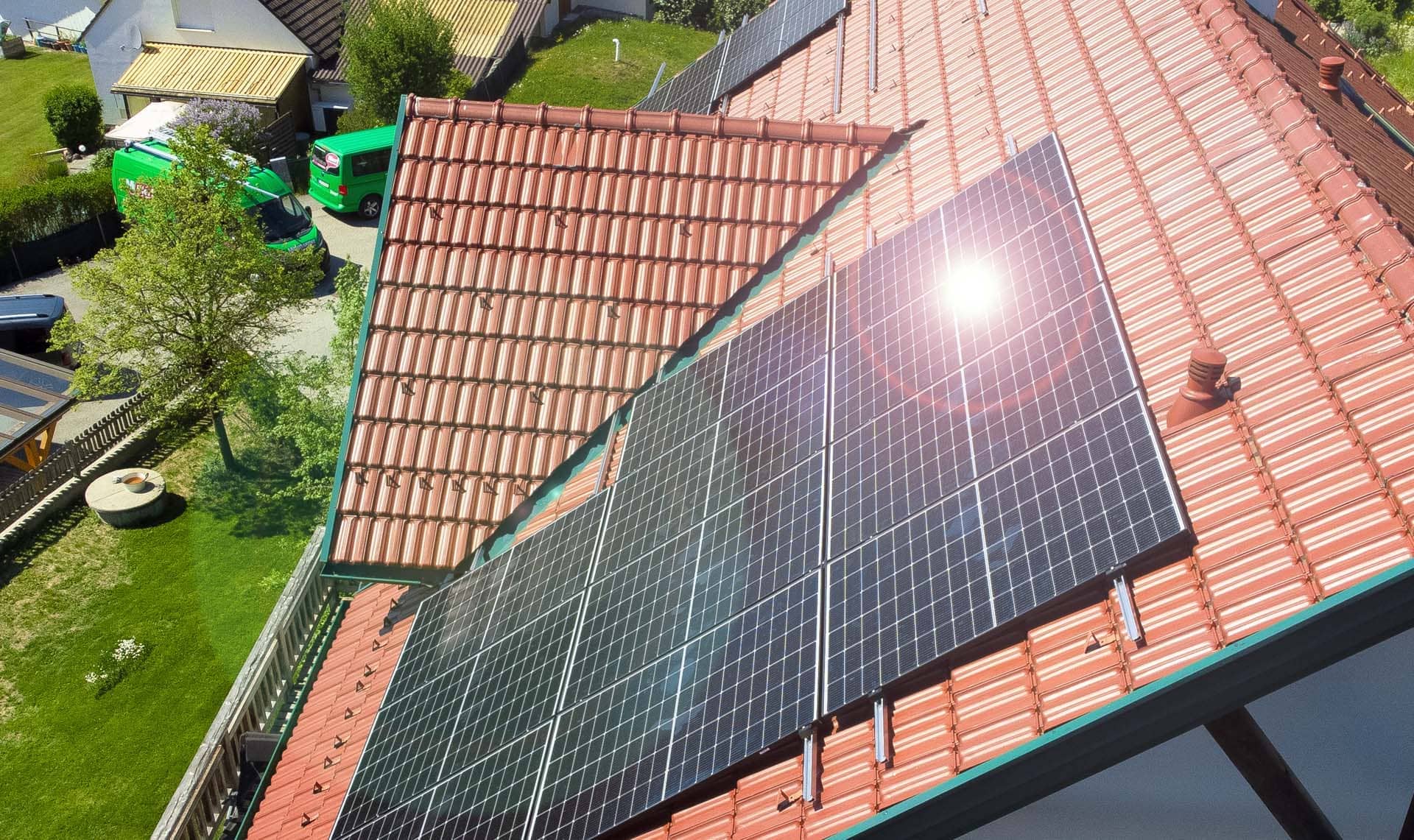 Photovoltaik auf Dach Einfamilienhaus